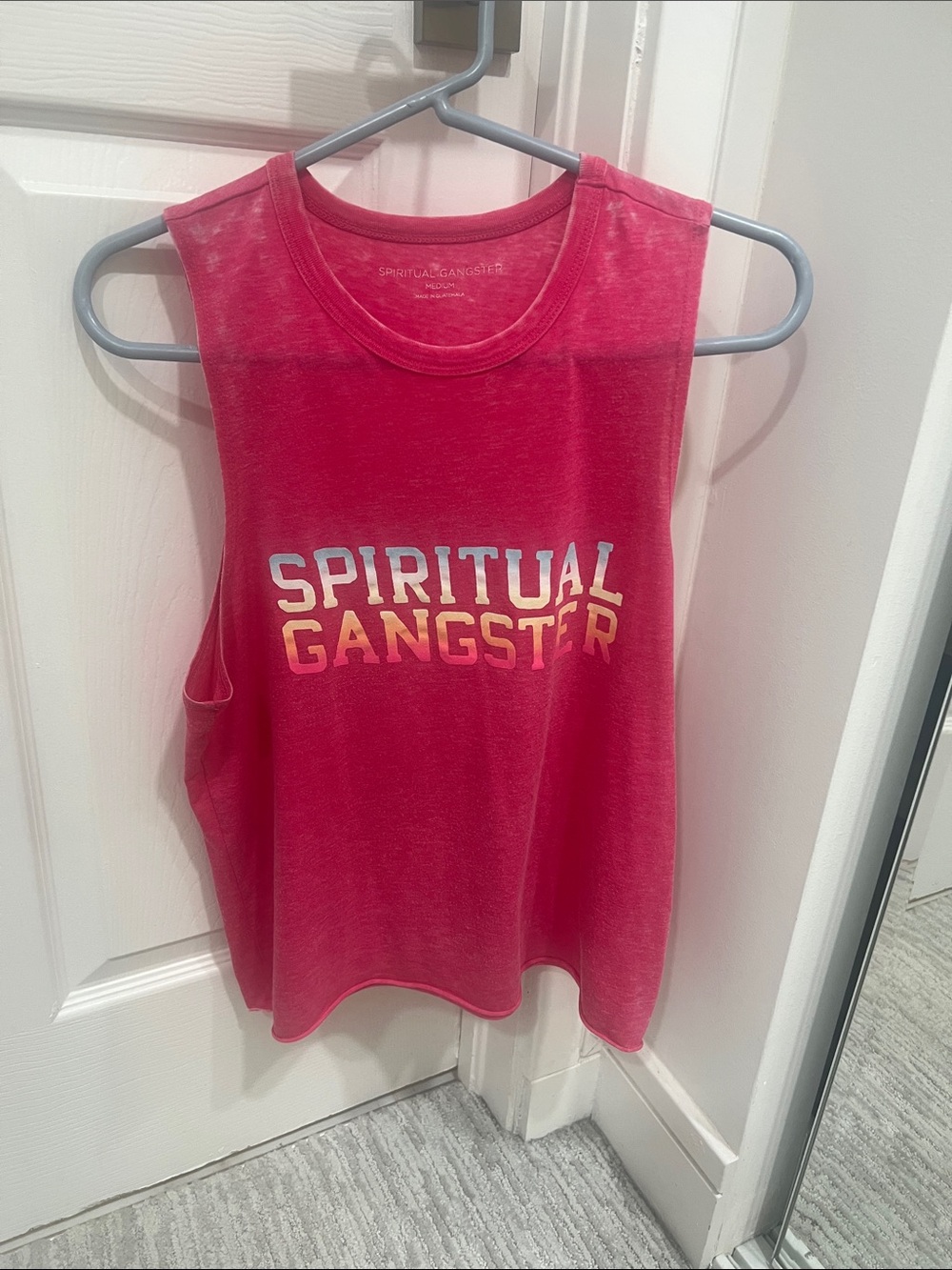 Spiritual Gangster Coral Pink Logo Muscle Tank